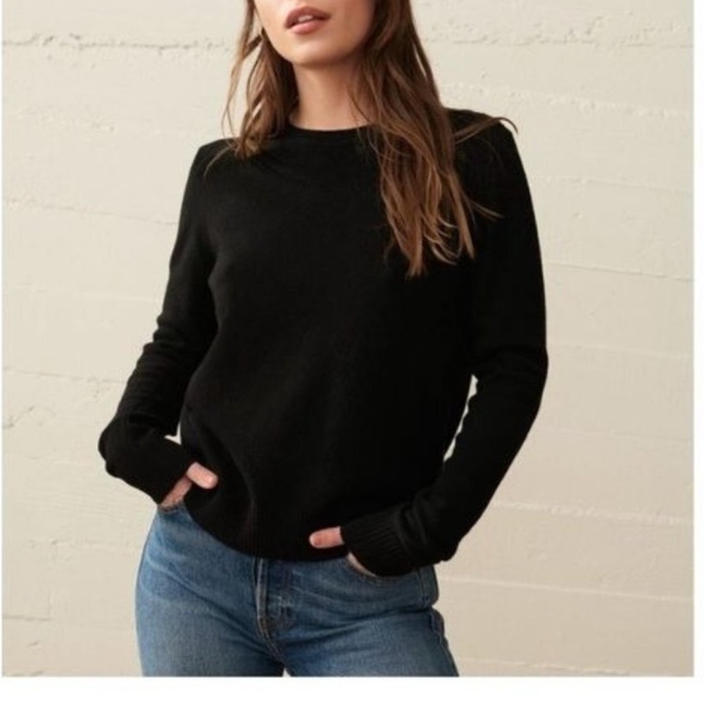 NWT Jenni Kayne Wool Cashmere Everyday Crewneck Sweater Black XL-XXL